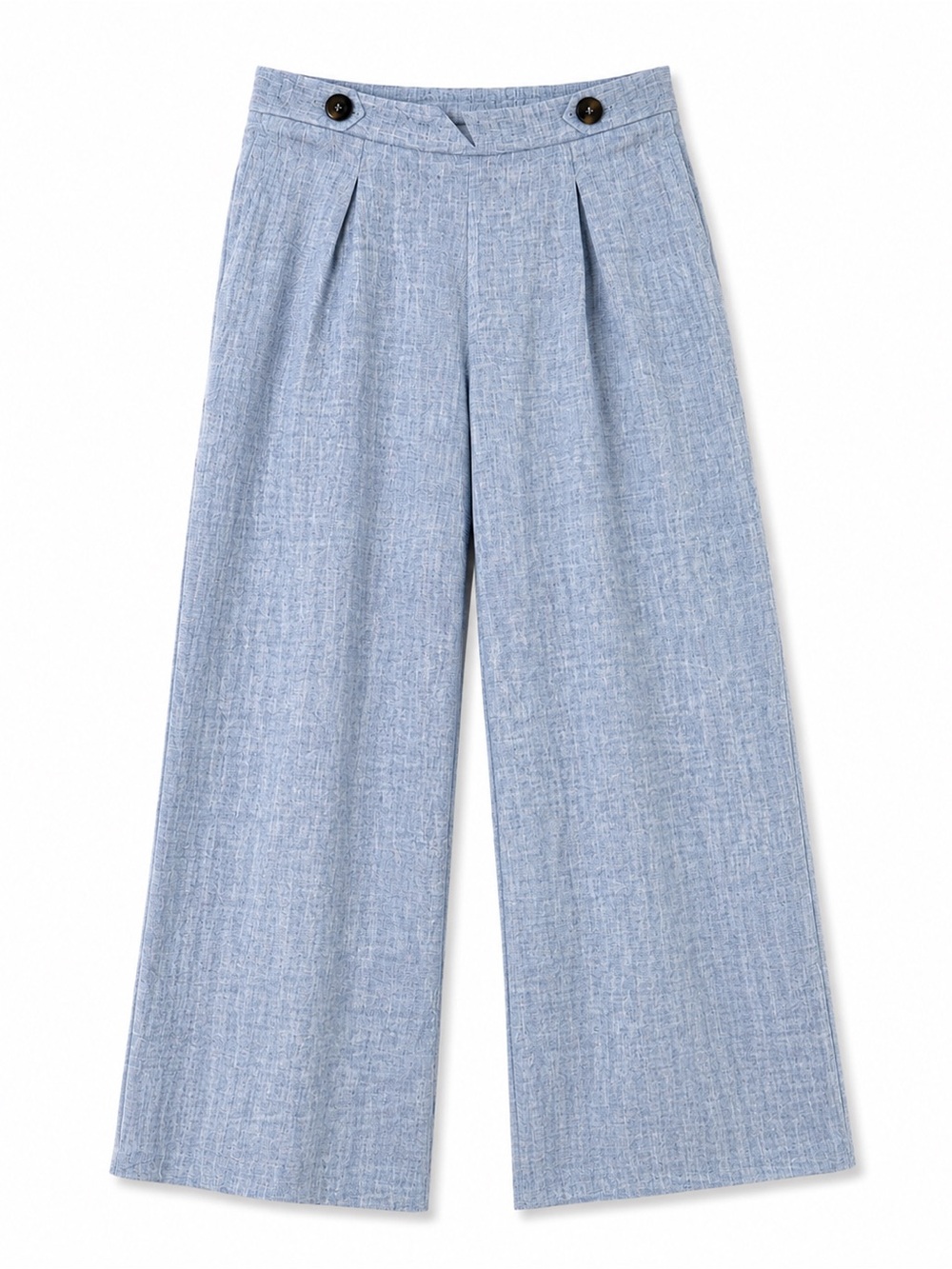 Women's Wide-Leg Linen-Blend Pants in Light Blue NWOT